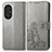 Leather Case Stands Flip Flowers Cover Holder for Huawei Honor 50 SE 5G Gray