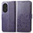 Leather Case Stands Flip Flowers Cover Holder for Huawei Honor 50 SE 5G Purple