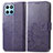 Leather Case Stands Flip Flowers Cover Holder for Huawei Honor 70 Lite 5G Purple