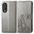 Leather Case Stands Flip Flowers Cover Holder for Huawei Honor 90 5G Gray