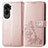 Leather Case Stands Flip Flowers Cover Holder for Huawei Honor 90 Lite 5G Rose Gold