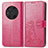 Leather Case Stands Flip Flowers Cover Holder for Huawei Honor Magic3 5G Hot Pink