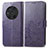 Leather Case Stands Flip Flowers Cover Holder for Huawei Honor Magic3 5G Purple