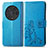 Leather Case Stands Flip Flowers Cover Holder for Huawei Honor Magic3 Pro 5G Blue