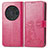 Leather Case Stands Flip Flowers Cover Holder for Huawei Honor Magic3 Pro 5G Hot Pink