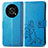 Leather Case Stands Flip Flowers Cover Holder for Huawei Honor Magic4 Lite 5G Blue