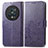 Leather Case Stands Flip Flowers Cover Holder for Huawei Honor Magic5 Pro 5G Purple