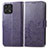 Leather Case Stands Flip Flowers Cover Holder for Huawei Honor X30i Purple