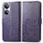 Leather Case Stands Flip Flowers Cover Holder for Huawei Honor X7 Purple