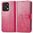 Leather Case Stands Flip Flowers Cover Holder for Huawei Honor X7a Hot Pink