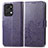 Leather Case Stands Flip Flowers Cover Holder for Huawei Honor X7a Purple