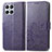 Leather Case Stands Flip Flowers Cover Holder for Huawei Honor X8 4G Purple