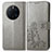 Leather Case Stands Flip Flowers Cover Holder for Huawei Mate 50 Pro Gray