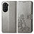 Leather Case Stands Flip Flowers Cover Holder for Huawei Nova 10 Pro Gray