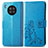Leather Case Stands Flip Flowers Cover Holder for Huawei Nova 8i Blue