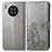 Leather Case Stands Flip Flowers Cover Holder for Huawei Nova 8i Gray
