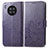 Leather Case Stands Flip Flowers Cover Holder for Huawei Nova 8i Purple