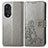 Leather Case Stands Flip Flowers Cover Holder for Huawei Nova 9 Gray