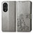 Leather Case Stands Flip Flowers Cover Holder for Huawei Nova 9 Pro Gray