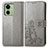 Leather Case Stands Flip Flowers Cover Holder for Motorola Moto Edge 40 5G Gray