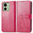 Leather Case Stands Flip Flowers Cover Holder for Motorola Moto Edge 40 5G Hot Pink