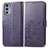 Leather Case Stands Flip Flowers Cover Holder for Motorola Moto Edge Lite 5G Purple