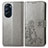 Leather Case Stands Flip Flowers Cover Holder for Motorola Moto Edge Plus (2022) 5G Gray