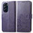 Leather Case Stands Flip Flowers Cover Holder for Motorola Moto Edge Plus (2022) 5G Purple