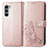 Leather Case Stands Flip Flowers Cover Holder for Motorola Moto Edge S30 5G Pink