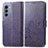 Leather Case Stands Flip Flowers Cover Holder for Motorola Moto Edge S30 5G Purple