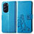 Leather Case Stands Flip Flowers Cover Holder for Motorola Moto Edge X30 5G Blue