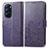 Leather Case Stands Flip Flowers Cover Holder for Motorola Moto Edge X30 5G Purple