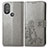 Leather Case Stands Flip Flowers Cover Holder for Motorola Moto G Play Gen 2 Gray