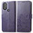 Leather Case Stands Flip Flowers Cover Holder for Motorola Moto G Play Gen 2 Purple