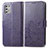 Leather Case Stands Flip Flowers Cover Holder for Motorola Moto G Stylus (2021) Purple