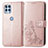 Leather Case Stands Flip Flowers Cover Holder for Motorola Moto G100 5G Pink