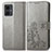 Leather Case Stands Flip Flowers Cover Holder for Motorola Moto G14 Gray