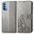 Leather Case Stands Flip Flowers Cover Holder for Motorola Moto G31 Gray
