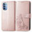 Leather Case Stands Flip Flowers Cover Holder for Motorola Moto G31 Pink