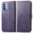 Leather Case Stands Flip Flowers Cover Holder for Motorola Moto G31 Purple