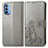 Leather Case Stands Flip Flowers Cover Holder for Motorola Moto G41 Gray