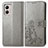 Leather Case Stands Flip Flowers Cover Holder for Motorola Moto G53 5G Gray