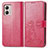 Leather Case Stands Flip Flowers Cover Holder for Motorola Moto G53 5G Hot Pink