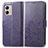 Leather Case Stands Flip Flowers Cover Holder for Motorola Moto G53 5G Purple