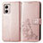 Leather Case Stands Flip Flowers Cover Holder for Motorola Moto G53 5G Rose Gold