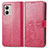 Leather Case Stands Flip Flowers Cover Holder for Motorola Moto G53j 5G Hot Pink