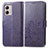 Leather Case Stands Flip Flowers Cover Holder for Motorola Moto G53j 5G Purple