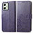 Leather Case Stands Flip Flowers Cover Holder for Motorola Moto G54 5G Purple