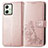 Leather Case Stands Flip Flowers Cover Holder for Motorola Moto G54 5G Rose Gold