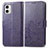 Leather Case Stands Flip Flowers Cover Holder for Motorola Moto G73 5G Purple